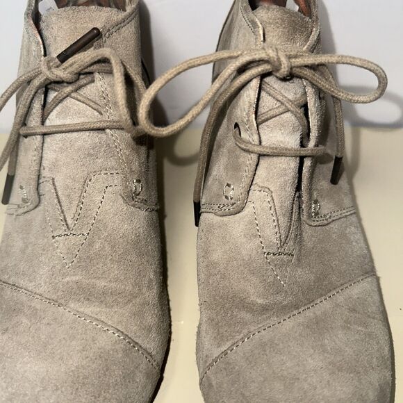Toms Desert Wedge Women 11 Beige Taupe Suede Kala Wedge Ankle Booties Shoes - Picture 7 of 9